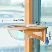 Cat Window Perch Hammock with Suction Cups, Solid Wood Cat Bed for Window Mount, Space Capsule Pet Hanging Nest for Indoor Cats — image 2 of 7
