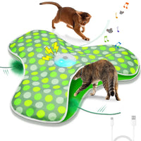 Smart Cat Toys Interactive Hide and Seek Cat Toy with Mouse Squeaky Motion Activated Moving Concealed Feathers Kitten Teaser Toy — image 1 of 8
