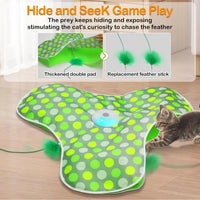 Smart Cat Toys Interactive Hide and Seek Cat Toy with Mouse Squeaky Motion Activated Moving Concealed Feathers Kitten Teaser Toy — image 2 of 8
