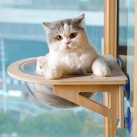 Cat Window Perch Hammock with Suction Cups, Solid Wood Cat Bed for Window Mount, Space Capsule Pet Hanging Nest for Indoor Cats — image 3 of 7