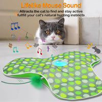 Smart Cat Toys Interactive Hide and Seek Cat Toy with Mouse Squeaky Motion Activated Moving Concealed Feathers Kitten Teaser Toy — image 3 of 8