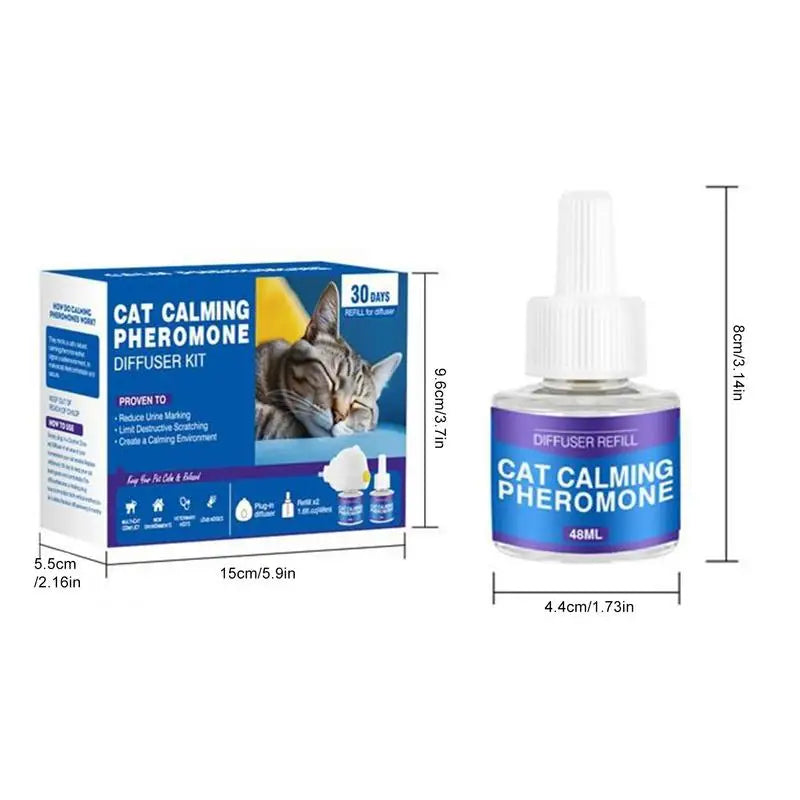 Cat Pheromones Calming Diffuser Refill Reduce Fighting Diffuser Plug In 60-Day Pets Calming Pheromone Relieve Stress Refill — image 3 of 8