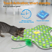 Smart Cat Toys Interactive Hide and Seek Cat Toy with Mouse Squeaky Motion Activated Moving Concealed Feathers Kitten Teaser Toy — image 4 of 8