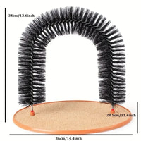 Cat Toy Arch Self Groome Pamper Feline with A Massage Grooming Rubbing Brush with Scratching Pad Toy for Cats Interactive Toys — image 2 of 7